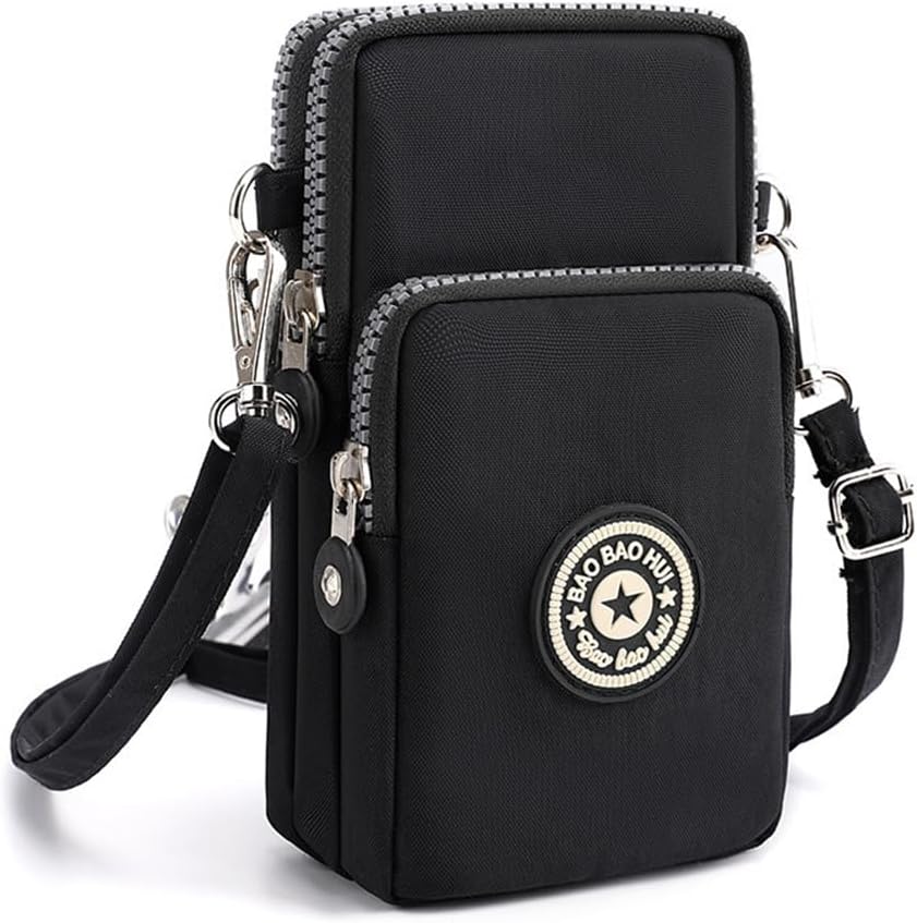 Pequena-bolsa-transversal-para-mulheres-mini-bolsa-de-celular-carteira.jpg Pequena bolsa transversal para mulheres, mini bolsa de celular carteira com alça ajustável sobre o ombro, Preto, Small