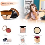 Pincel reto de maquiagem facial para base Endoto, alta densidade, hexágono, mágico, Kabuki, para misturar cosméticos líquidos, cremosos ou em pó de forma impecável, com estojo portátil - Imagem 2