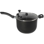 Pipoqueira Antiaderente Preta N20 4 Litros Tampa de Vidro