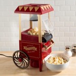 Pipoqueira Elétrica Máquina de Pipoca Retrô Vintage, Carrinho Decorativo em Vermelho e Dourado, Estilo Cinema Clássico Nostalgia Sem Óleo - Imagem 2