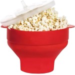Pipoqueira P/Microondas Silicone Retrátil Com Tampa Pipoca