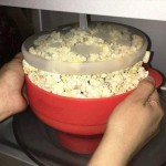 Pipoqueira de Silicone Grande para Micro-ondas | Sem Óleo, com Tampa e Livre de BPA | Balde Redondo Dobrável, Saudável e Prático – Pipoca Crocante em Minutos