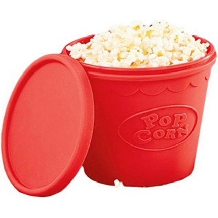 Pipoqueira de Silicone para Micro-ondas, 1,75L, Vermelho, 15,8 x 15 cm