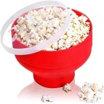 Pipoqueira de Silicone para Micro-ondas, Retrátil, Sem Óleo, Balde de Pipoca, 26 x 14,5 cm Aberta, 26 x 6 cm Fechada, 280g
