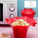 Pipoqueira de Silicone para Micro-ondas,Tigela para Pipoca Pipoqueira de Silicone para Micro-ondas Saudável sem Óleo Ideal para Pipoca Rápida e Prática em Casa Balde de Pipoca Vermelha Premium - Imagem 2