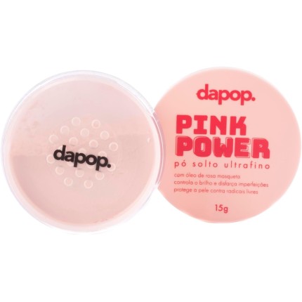 Pó Solto Para Maquiagem Pink Powder Com Rosa Mosqueta - Dapop