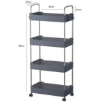 Prateleira Carrinho Organizador Multiuso 4 andares Cinza
