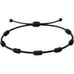 Pulseira 7 Nós Kabbalah Corda Preta Ajustável de 15 a 25cm O Francisco® Original
