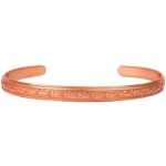 Pulseira Bracelete Ajustável Bordado de Cobre Puro 14cm