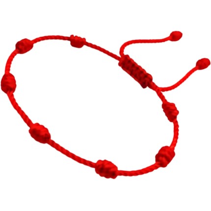 Pulseira Kabbalah 7 Nós Corda Vermelha Ajustável de 15 a 25cm O Francisco Original