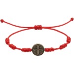 Pulseira Kabbalah 7 Nós São Bento, Cordão Vermelho com Medalha Religiosa, Proteção Espiritual, Ajustável