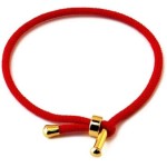 Pulseira Vermelha Kabbalah com 3 Detalhes Dourados, Proteção contra Mau Olhado, Corda Vermelha Ajustável, 0.08 cm Largura