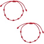 Pulseira Vermelha kit c 4 pulseiras da Sorte 7 Nós | Amuleto da Kabbalah | Proteção contra o Mau-Olhado | Prosperidade | Ajustável |Unissex - Imagem 2