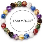 Pulseira de cura para mulheres e homens 8 mm com contas elásticas para meditação de equilíbrio de energia para ioga - Imagem 2