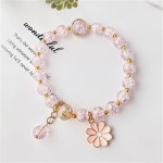 Pulseiras de cristal para mulheres, pulseira elástica com contas e margaridas empilháveis, joias ajustáveis, presente de Natal e aniversário - Imagem 2