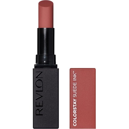 REVLON Batom, tinta de camurça ColorStay, primer embutido, infundido com vitamina E, impermeável, à prova de manchas, cor fosca, 003 Want It All, 2,6 g.