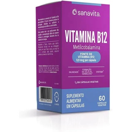 Sanavita Vitamina B12, Metilcobalamina em Gotas - Suplemento Vegano - 20ml