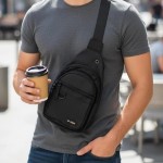 Shoulder Bag Bolsa Mochila Transversal Ombro Ajustável Tiracolo Unissex Compacta Casual para Trabalho Viagem Passeio Dia a Dia - LEVICTOR - Imagem 2