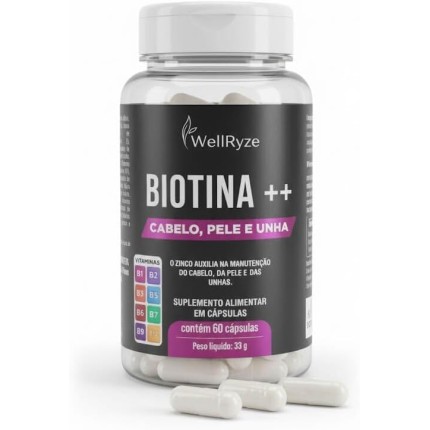 Suplemento Alimentar com Biotina, Zinco, Selênio e Vitaminas do Complexo B – Uso Diário – 60 Cápsulas