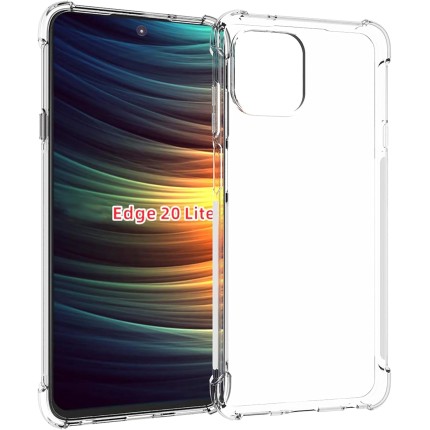 USTIYA Capa para Motorola MOTO Edge 20 Lite Case Uso Resistente, Bumper Absorção Choques em TPU Transparente capinha Protector Câmera Espessamento nas Quatro Pontas da Carcasa
