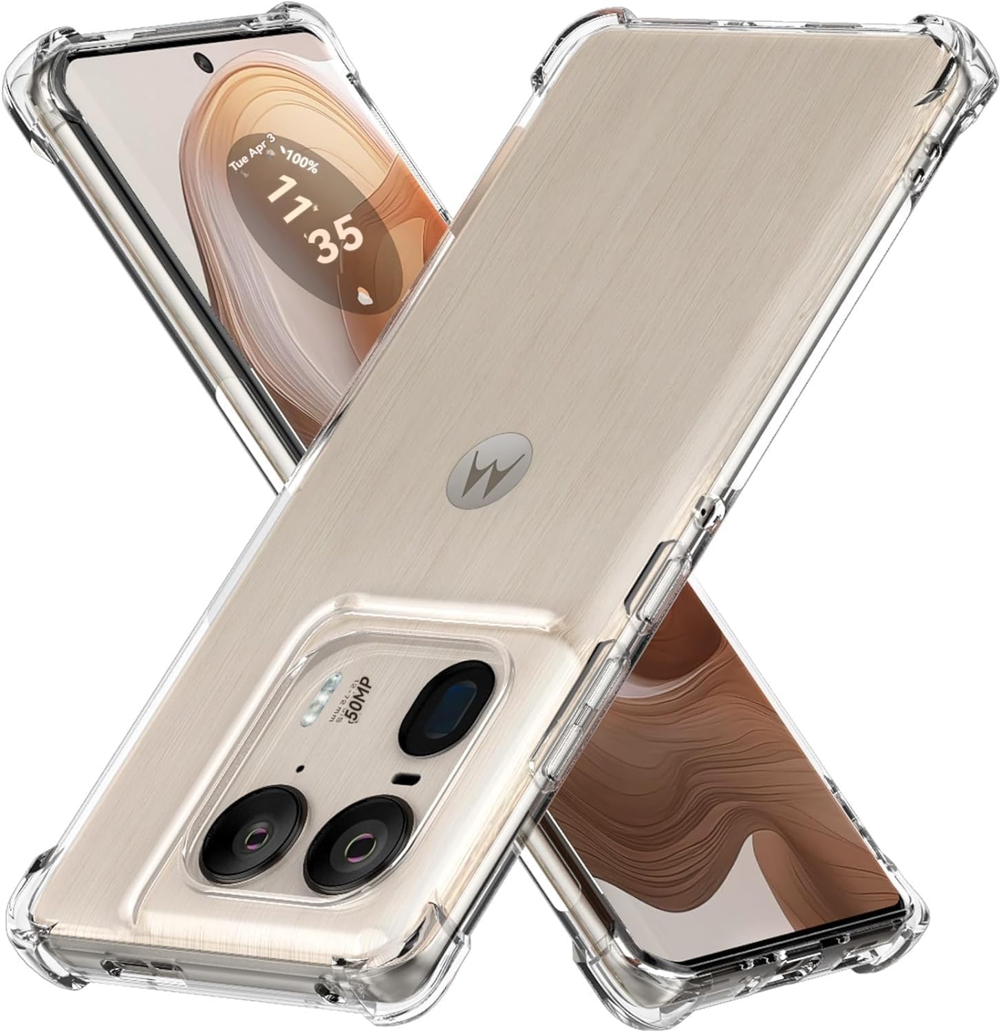 USTIYA-Capa-para-Motorola-Moto-Edge-50-ultra-transparente-TPU.jpg USTIYA Capa para Motorola Moto Edge 50 ultra transparente TPU quatro cantos capa de proteção de grau militar transparente macia