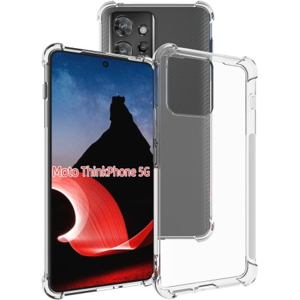 USTIYA Capa para Motorola Moto ThinkPhone Transparente TPU Quatro Cantos Capa Protetora Transparente Macia