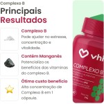 Vhita Complexo B, Suplemento Alimentar com Vitaminas B1, B2, B3, B5, B6, B7, B9 e B12, Rico em Vitamina B12, Manganês, 60 Cápsulas - 2 unidades - Imagem 2