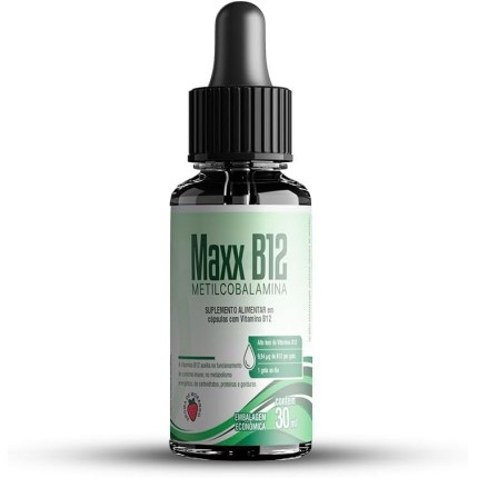 Vitamina B12 30ml Maxx B12 sabor morango metilcobalamina