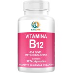 Vitamina B12 Metilcobalamina, 414% VD, Suplemento Alimentar em Cápsulas, 120 Cápsulas, Life One