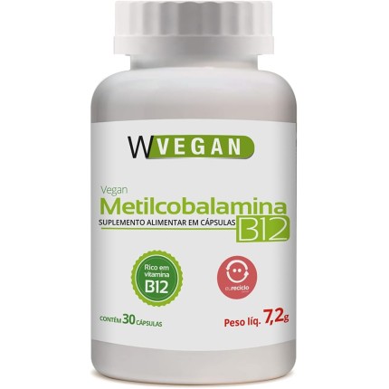 Vitamina B12 Metilcobalamina 9,94mcg 30 capsulas WVegan Vegano