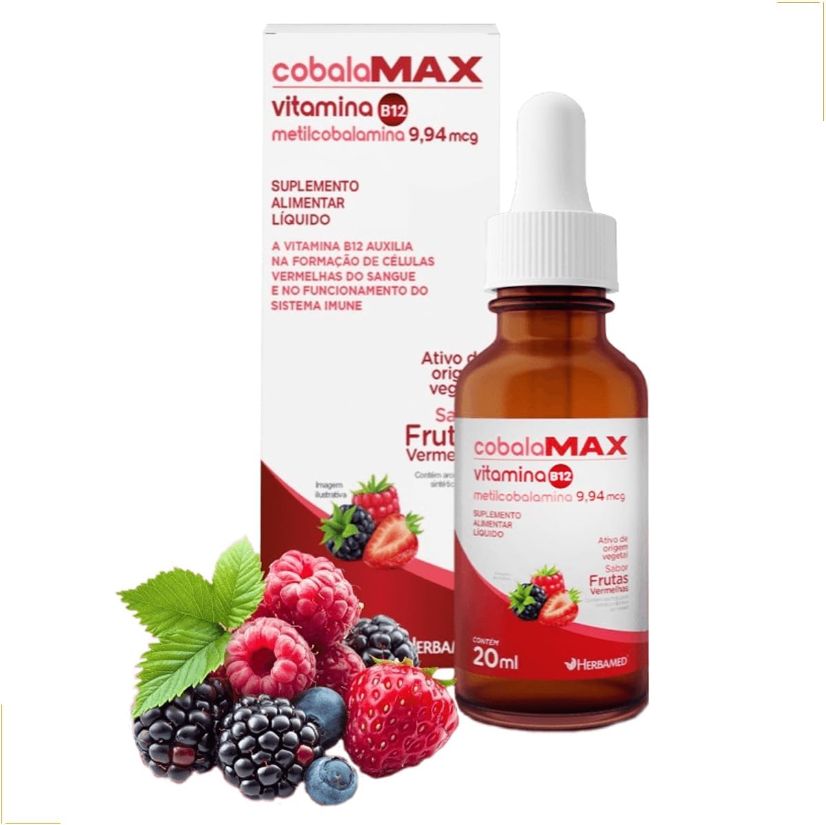 Vitamina-B12-Metilcobalamina-Ativa-Gotas-Sublingual-400-Doses.jpg Vitamina B12 Metilcobalamina Ativa Gotas Sublingual - 400 Doses - CobalaMAX - 1 Gota por Dia - Herbamed 20ml - Frutas Vermelhas - B12 Sublingual Gotas Forma Ativa