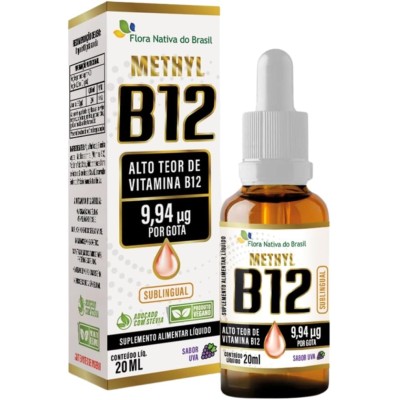 Vitamina B12 Sublingual Sabor Uva 9,94ug P/Gota 20ml Flora Nativa