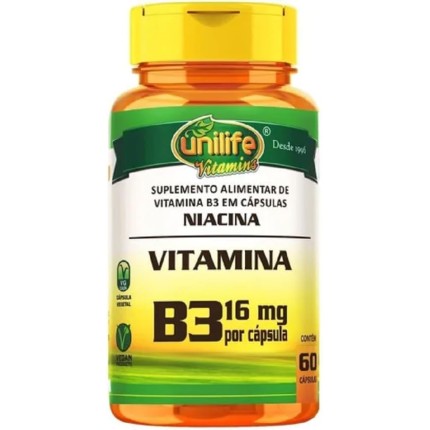 Vitamina B3 Niacina 60 Cápsulas