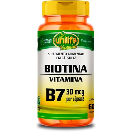 Vitamina B7 - Biotina - 60 cápsulas