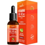 Vitamina D3 + K2 MK-7, em Gotas, D3 2000UI | K2 100mcg, sabor limão, 20ml, Biogens