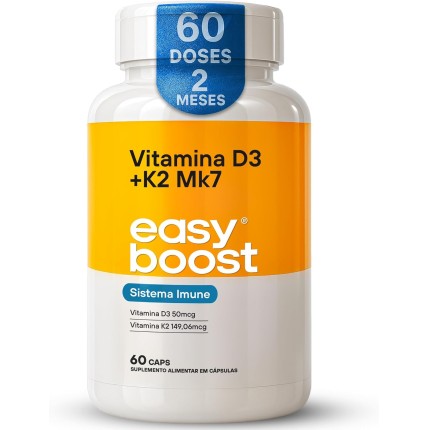 Vitamina D3 + K2 Mk7 Easy Boost D3 2000ui K2 149mcg 60 Caps