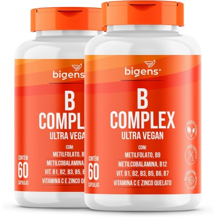 Vitamina do Complexo B, Vegano, Biogens, Kit 2x 60 cápsulas