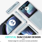 Zeking Capa para Motorola Razr 40 Ultra/Razr Plus, capa híbrida rígida transparente acrílica, não amarela, à prova de choque, fina, para Motorola Razr 40 Ultra (transparente) - Imagem 2