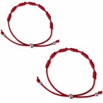 pulseira vermelha contra inveja kit c 2 pulseiras da sorte 7 nós fininha | amuleto da kabbalah | proteção contra o mau-olhado | prosperidade | ajustável corda vermelha 7 nós pulseira da sorte pulseira de casal ajustável de personalidade simples tecida à mão 2 vermelho |unissex