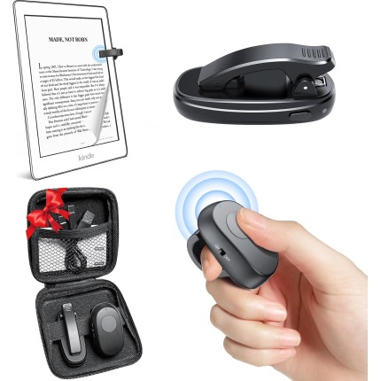 [1 clipes] Virador de página para Kindle Paperwhite: Kindle Remote Page Turner, anel de dedo Kindle Clicker Page Turner para iPad, tablets Android, leitura de romances/quadrinhos, acionadores de