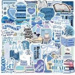 100 peças adesivos de livros, adesivos de livro azul para Kindle, decalques de leitura, vinil à prova d'água para garrafas de água, capa de laptop e telefone
