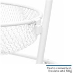 Metaltec Fruteira De Aço Montada Com Rodinhas Carrinho Organizador De Chão 3 Cestos Multiuso Para Cozinha Estrutura Reforçada - Branco - Imagem 3