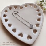 Pulseira em aço inox 316l Pingente Coração ou Trevo Cravejados Cor Prata Antialérgico - Imagem 5