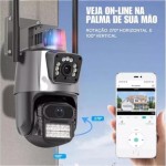 Câmera Segurança Wifi IP Dupla Lente Visão Noturna Uso Externo Prova D'água - Imagem 5