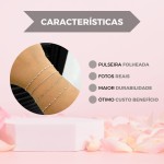 Kit 4 Pulseiras Singapura, Coração, Veneziana, Bolinha Folheadas A Prata 925 Premium Conjunto - Imagem 9
