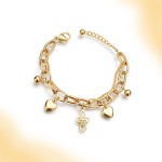 Pulseira Feminina "Faithful Love" com Berloques – Aço Inoxidável, Tamanho Ajustável, Acompanha Bolsa de Veludo - Imagem 6