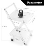 MUKAI Carrinho utilitário de acrílico com alça, carrinho de armazenamento multifuncional com rodas para escritório, sala de estar, cozinha, organizador de armazenamento móvel - Imagem 3