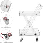 MUKAI Carrinho utilitário de acrílico com alça, carrinho de armazenamento multifuncional com rodas para escritório, sala de estar, cozinha, organizador de armazenamento móvel - Imagem 4