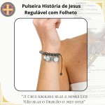 Pulseira História de Jesus Regulável Vida Passos Folheto - Imagem 3