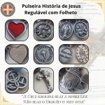 Pulseira História de Jesus Regulável Vida Passos Folheto - Imagem 4